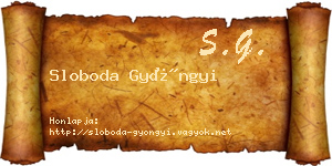 Sloboda Gyöngyi névjegykártya