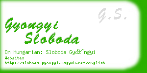 gyongyi sloboda business card